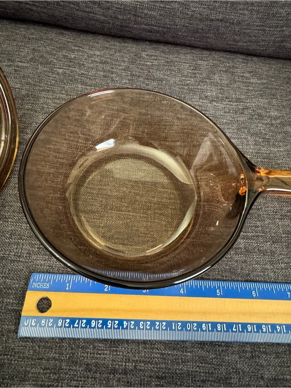 Vtg Corning Vision Saucepan. 0.5L Amber with Lid Pyrex